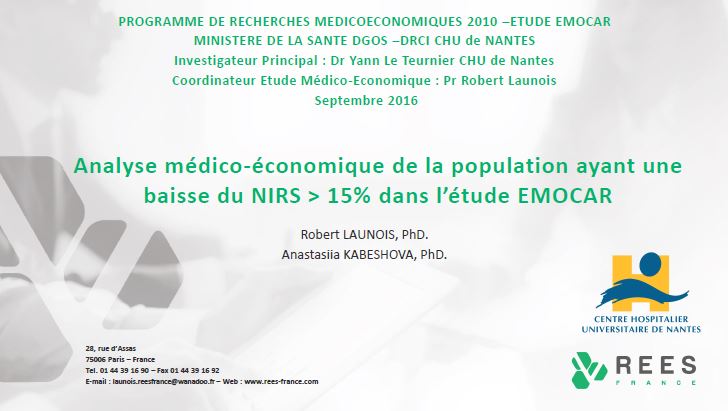 Analyse médico-économique de la population ayant une baisse du NIRS > 15% dans l’étude EMOCAR