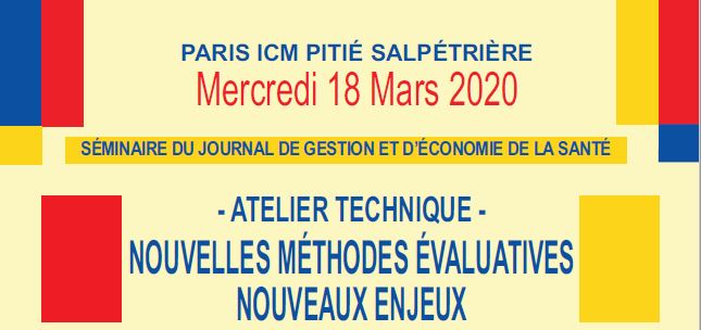 Mercredi 18 mars 2020 : Atelier Technique : Nouvelles Méthodes évaluatives, nouveaux enjeux